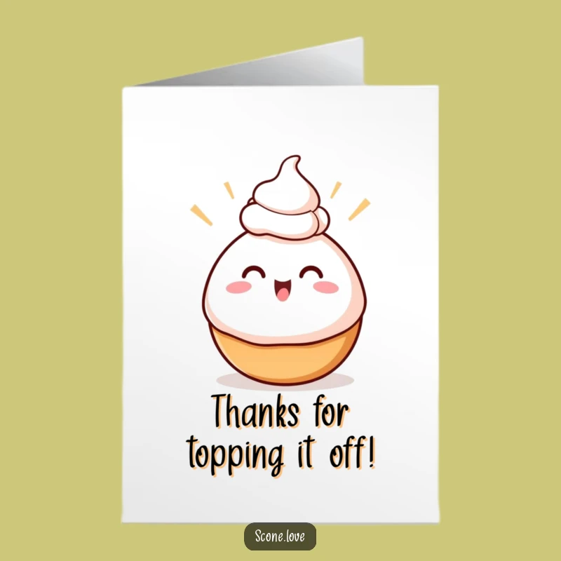Free Printable Thank You Card: Cream Topped Donut Funny Food Gift