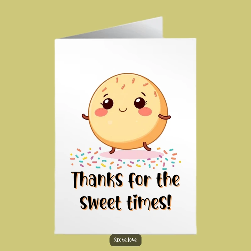 Free Printable Thank You Card: Dancing Donut Funny Food Gift