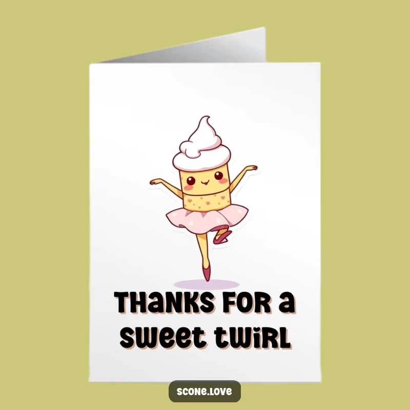 Free Printable Thank You Card: Funny Scone Ballet Wobble