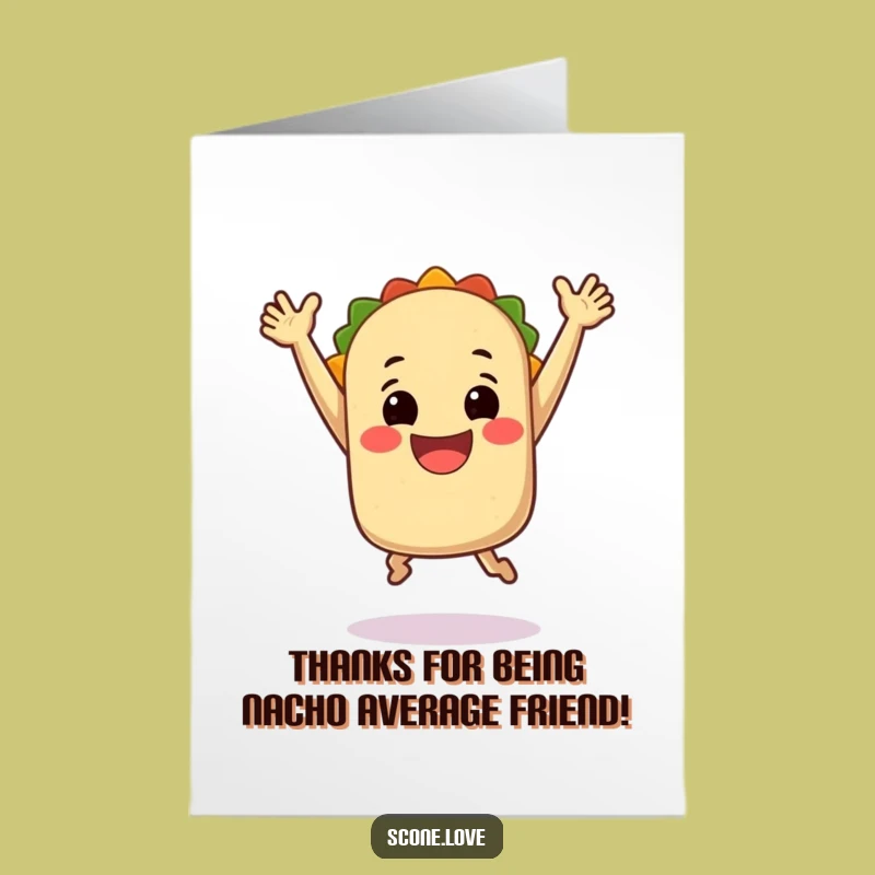 Free Printable Thank You Card: Taco's Gratitude Jump, Express Thanks with Flavor