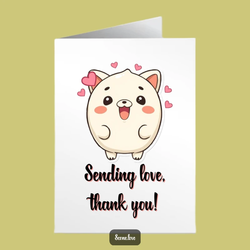 Free Printable Love Scone Thank You Card: Beaming Hearts Downloadable