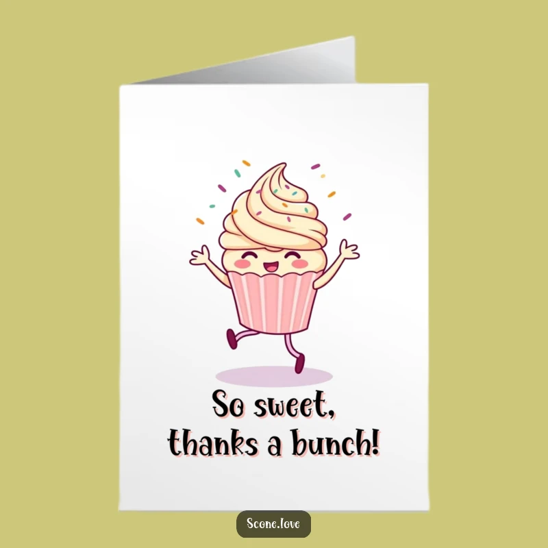 Free Printable Thank You Card: Cupcake Jig! Express Gratitude Hilariously. Download Now.