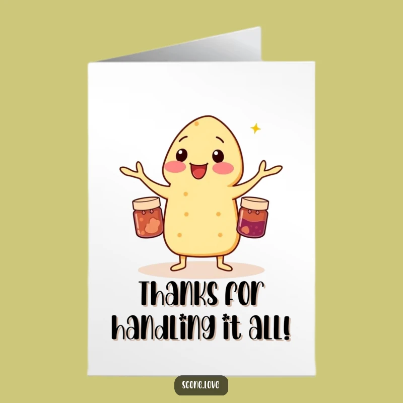 Free Printable Thank You Card: Scone Jam Juggling, Hilarious Appreciation Downloadable Gift