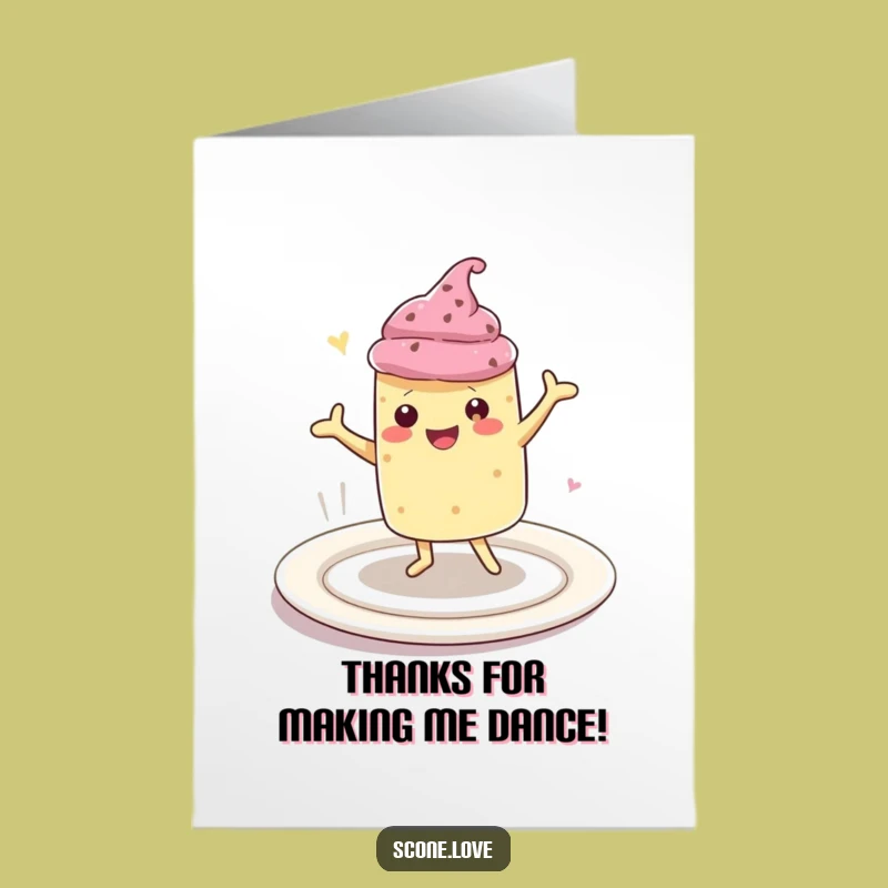 Free Printable Scone Thank You Card: Funny Happy Dance Downloadable Gift