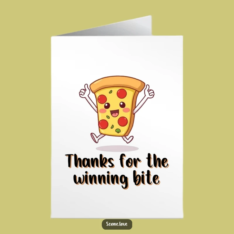 Free Printable Thank You Card: Pizza Victory Lap - Grateful Downloadable