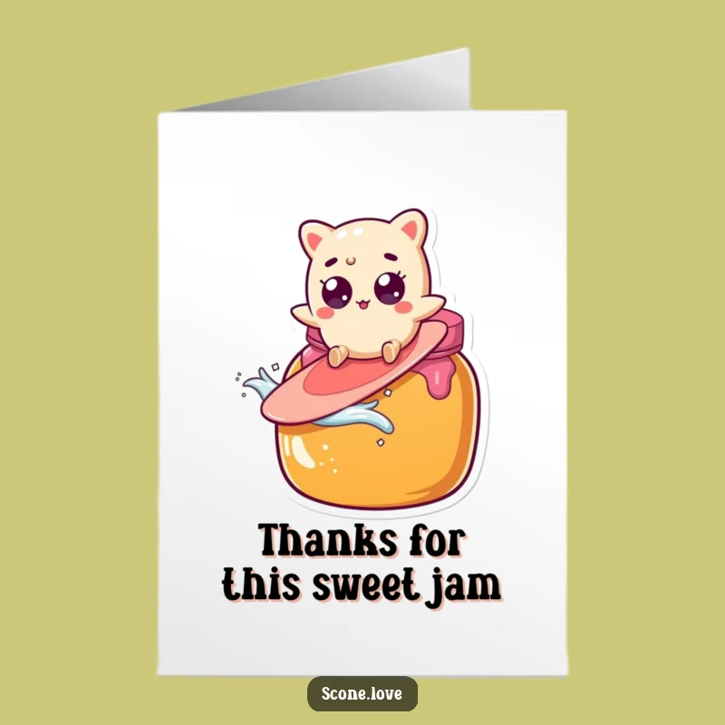 Free Printable Thank You Card: Funny Scone Jam Jar Ride