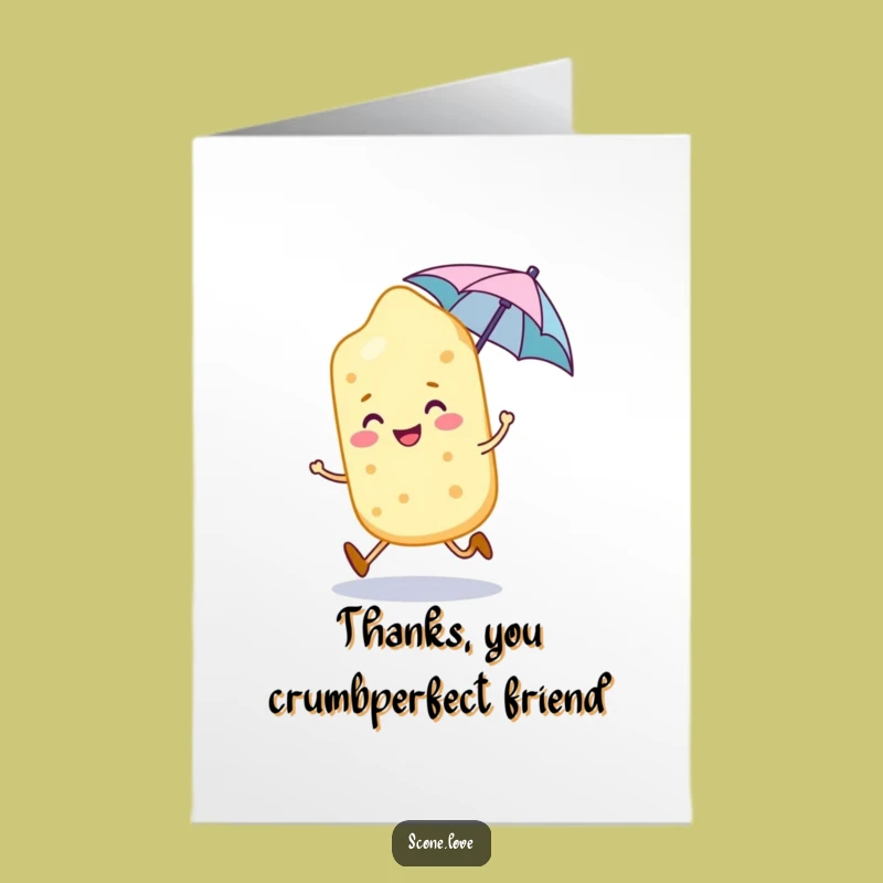 Free Printable Thank You Card: Funny Scone Character Thanks