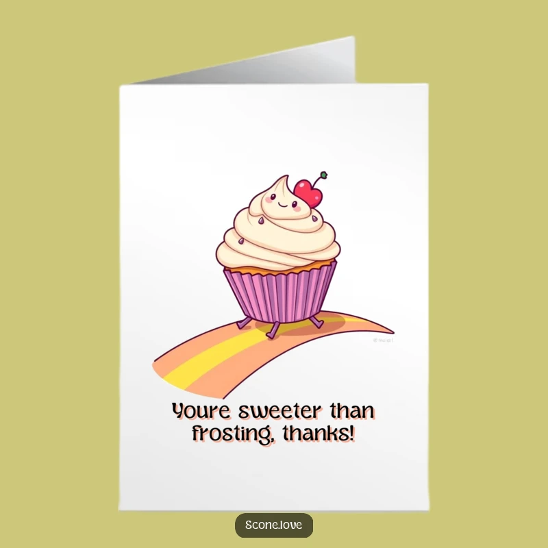 Free Printable Thank You Card: Cupcake Rainbow Slide for a Sweet Downloadable Gift