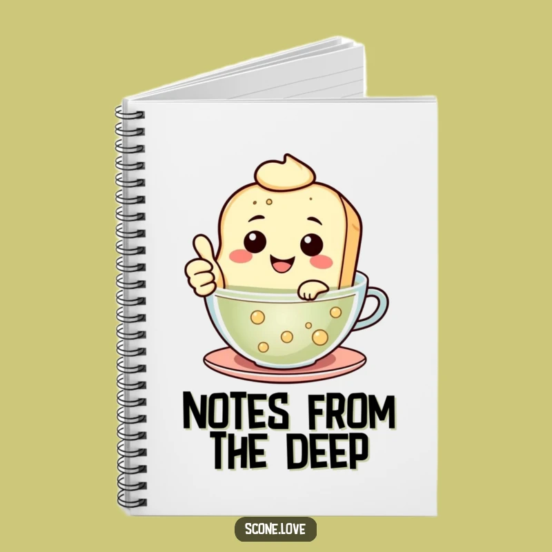 Funny Floating Scone Notebook - Happy Tea Lover's Journal, Ideal Funny Gift