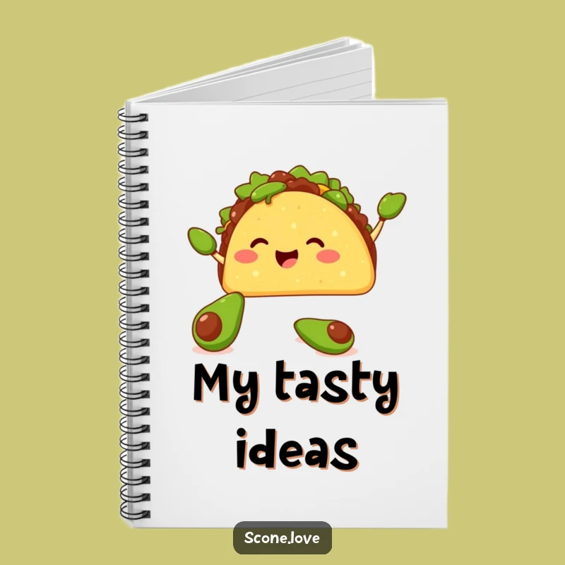 Funny Taco Avocado Juggling Notebook - Hilarious Journal for Foodie Thoughts