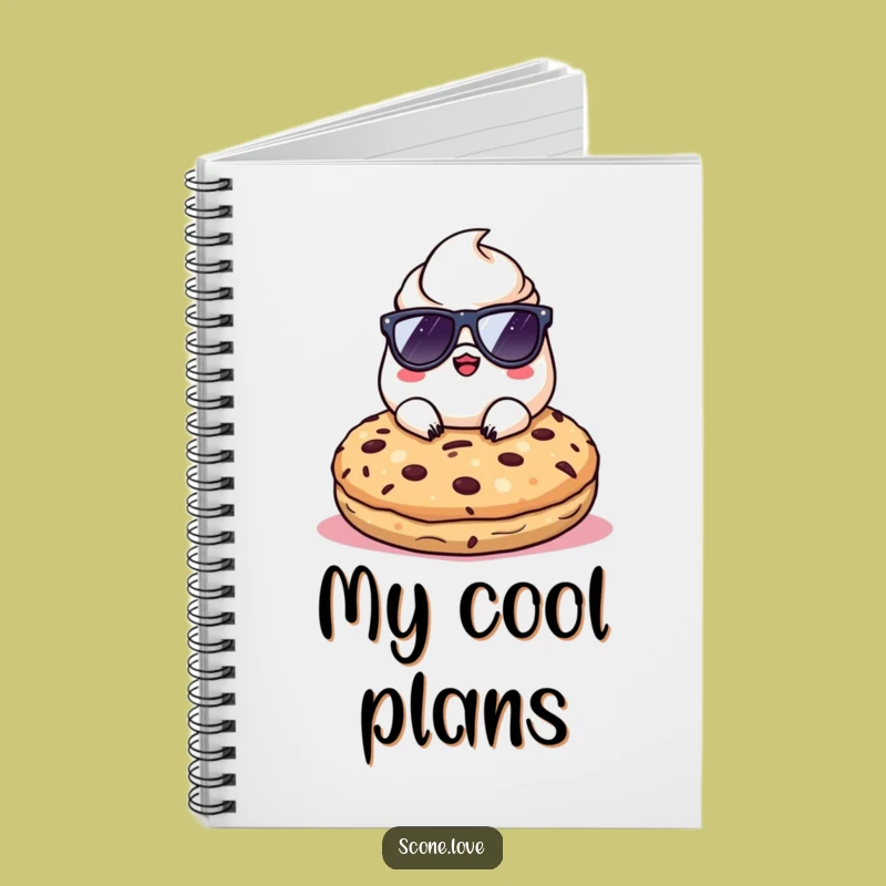 Funny Kawaii Scone Sunglasses Notebook - Humorous Pastry Journal