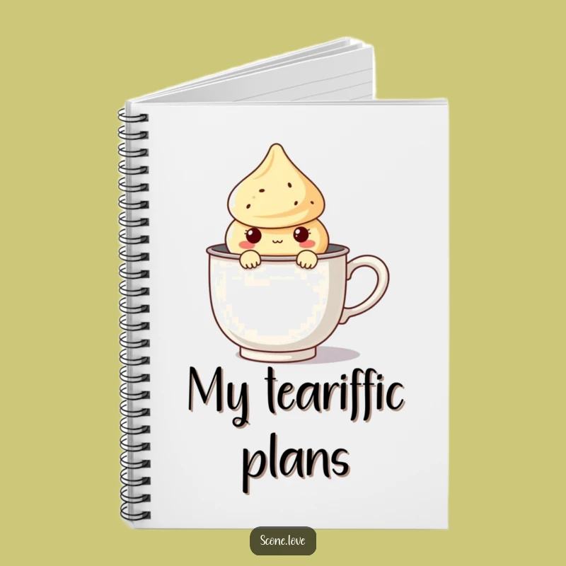 Funny Kawaii Scone Tea Notebook - Journal Your Sweet Ideas Hilariously