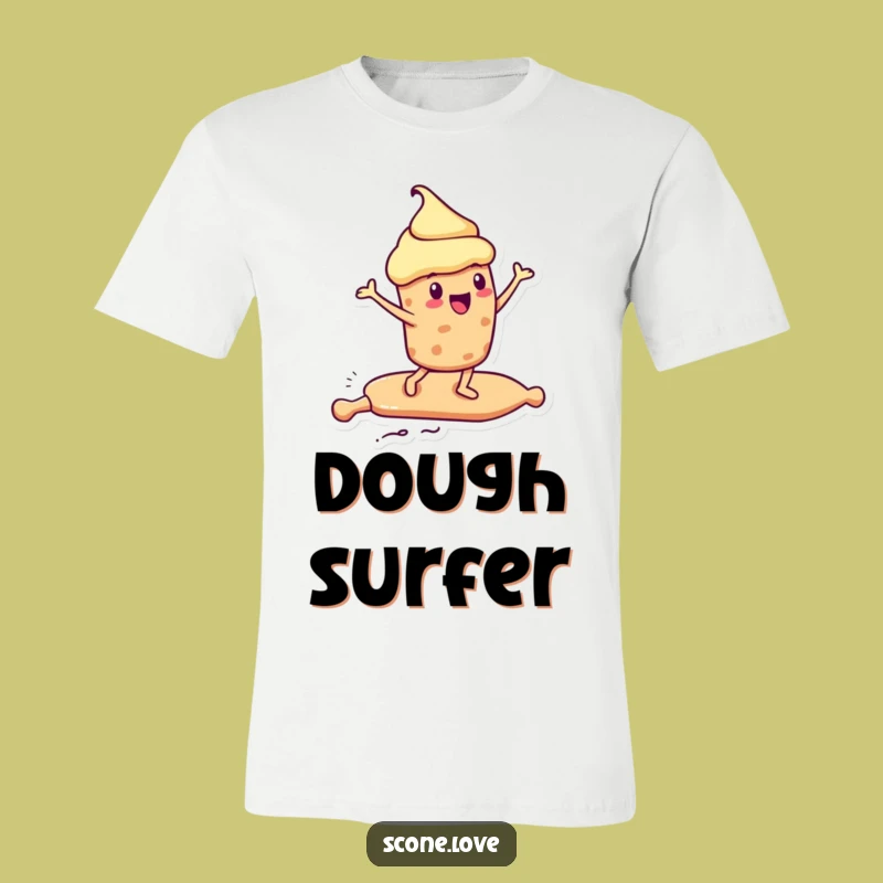 Funny Kawaii Scone T-Shirt - Rolling Pin Surfer Tee, Hilarious Gift!