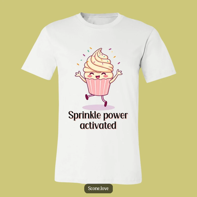 Funny Cupcake Jig T-Shirt: Hilarious Sprinkle Flying Action, Best Funny Gift!