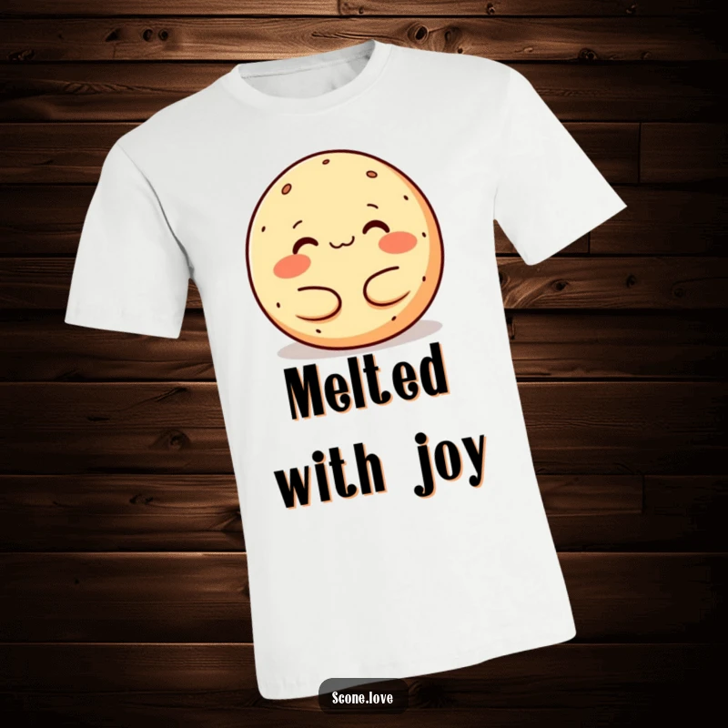 Funny melting donut t-shirt, featuring a content baked good melting softly in a warm, loving embrace, perfect for casual wear.