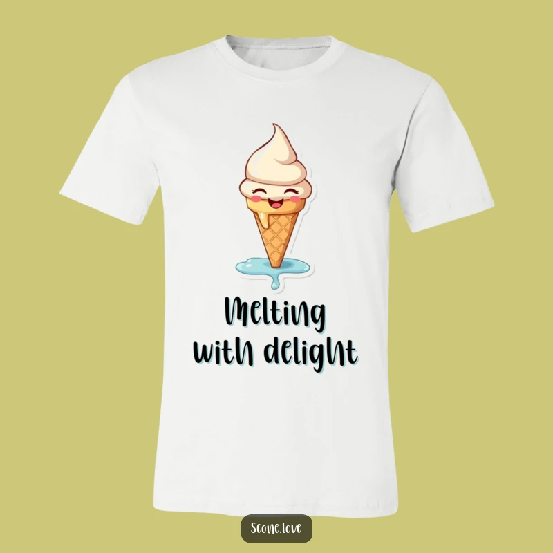 Funny Melting Ice Cream T-Shirt - Sweet Joy Graphic Tee!