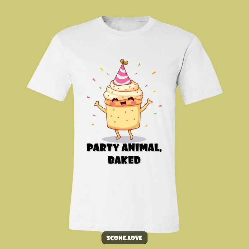 Funny Scone Party Hat Dancing T-Shirt: Hilarious Confetti Treat Shirt