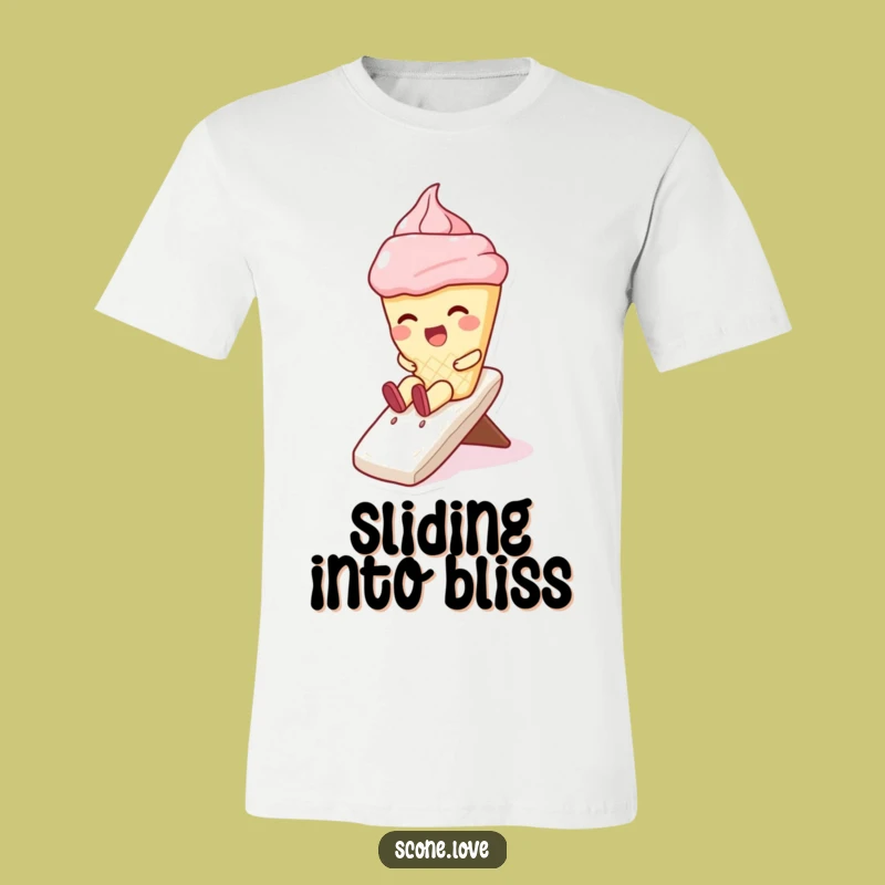 Funny Scone Whipped Cream Slide T-Shirt: Giggling Kawaii Baker Funny Gift