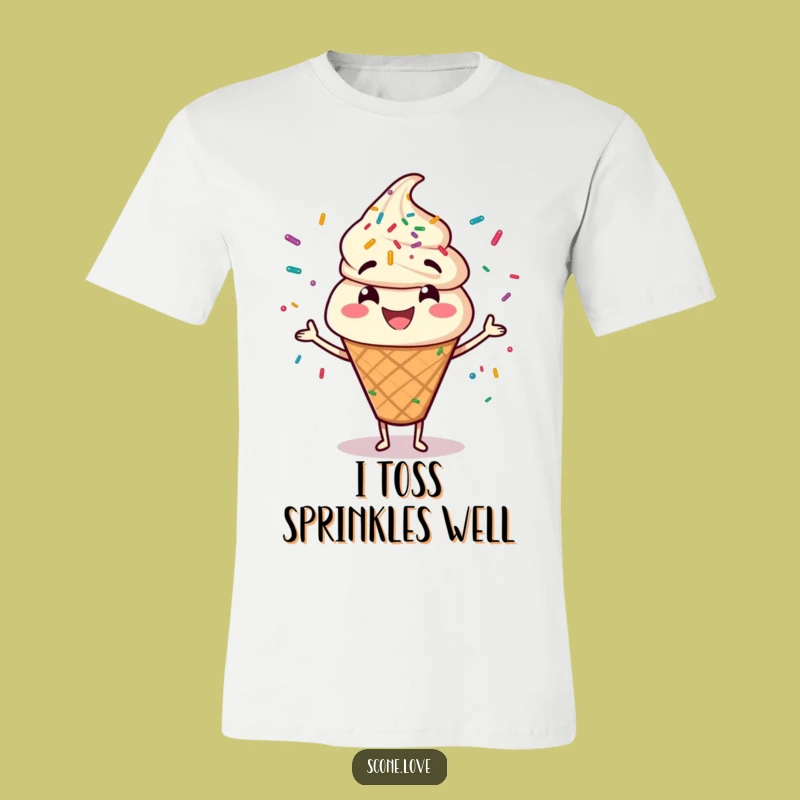 Funny Scone Sprinkle Juggler Tee: Hilarious Character Shirt for Baking Enthusiasts