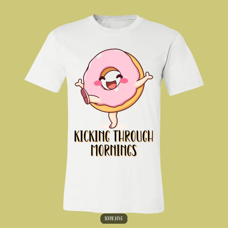Funny Donut Kicking T-Shirt: High-Flying Legs Humor, Best Funny Gift!