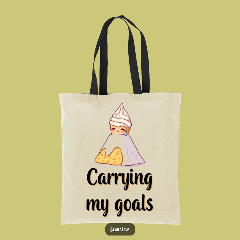 Funny Scone Cream Climb Tote Bag - Quirky Struggle Accessory, Ideal Funny Gift