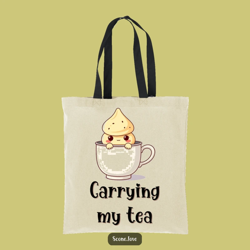 Funny Kawaii Scone Tea Tote Bag - Carry Your Treats Hilariously