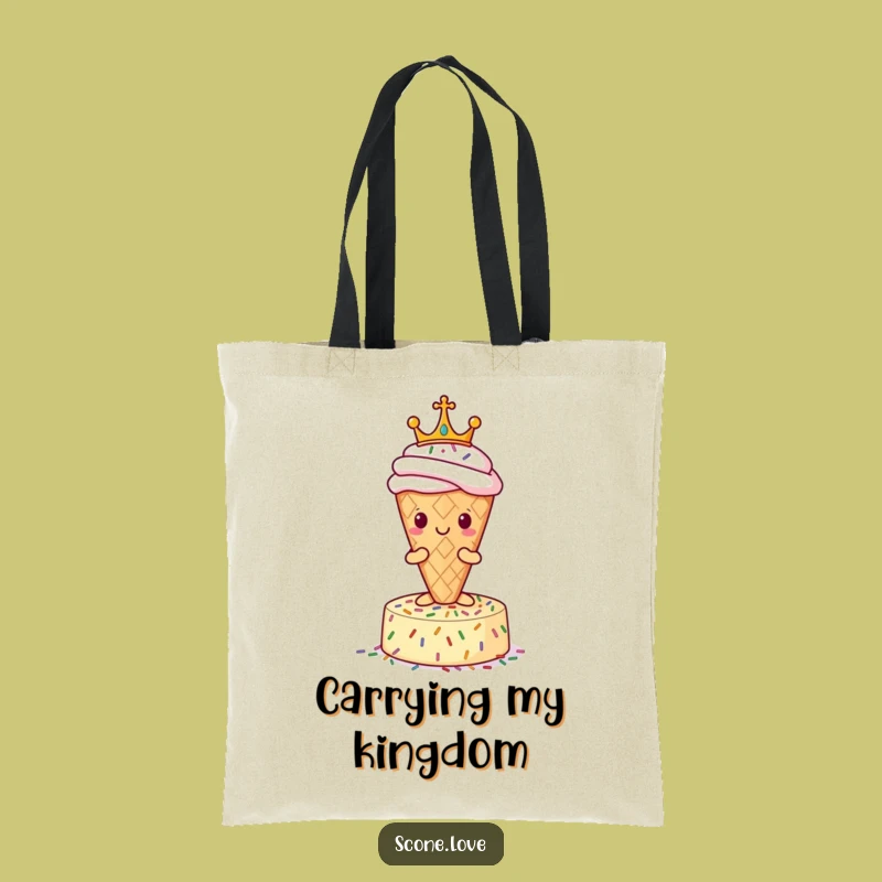 Funny Royal Scone Tote Bag - Humorous Pastry Carry-All Gift