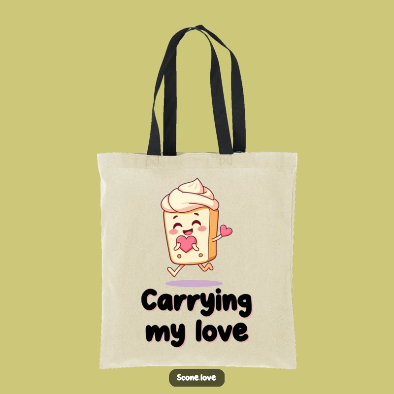 Funny Scone Love Tote Bag: Sweet Pastry Carry-All