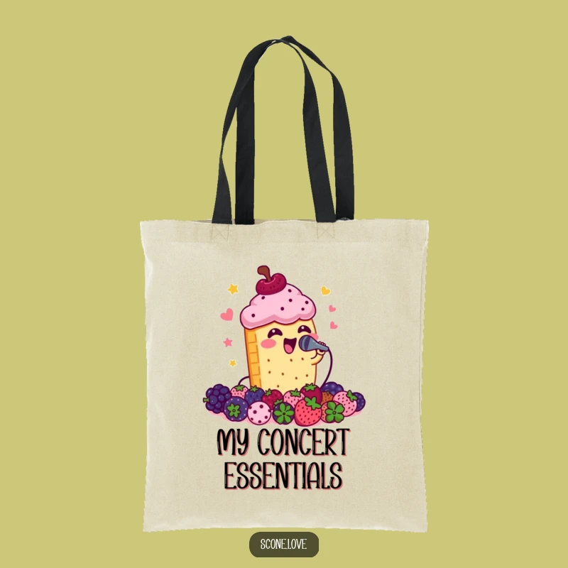 Funny Scone Music Bag: Hilarious Pastry Concert Tote for Your Essentials, Perfect Funny Gift
