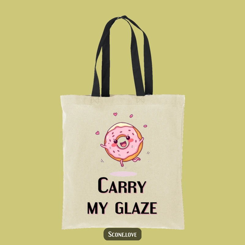 Funny Tote Bag: Donut Cartwheel, Frosting Fun Accessory Gift