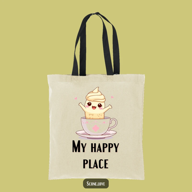 Funny Kawaii Scone Teacup Tote Bag: Carry Your Cheer, A Charming Tea Gift